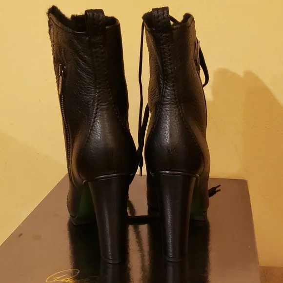 RARE!! .New Women Donald J Pliner thet-18 black buckskin boots size 7.5.... - Picture 4 of 13